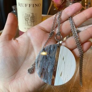 MICHAEL KORS- silver & acetate long necklace